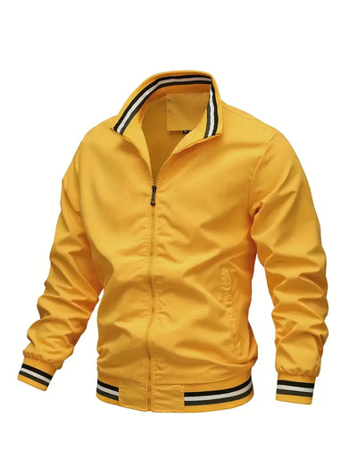 Stanton - Lässige Stehkragen Zip Up Jacke