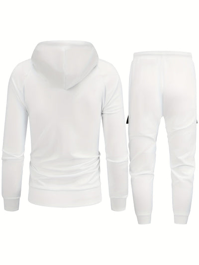 Casual Vollständiger Reißverschluss Hoodie Und Jogginghose Trainingsanzug Für Herren | Perfekt für Freizeitaktivitäten