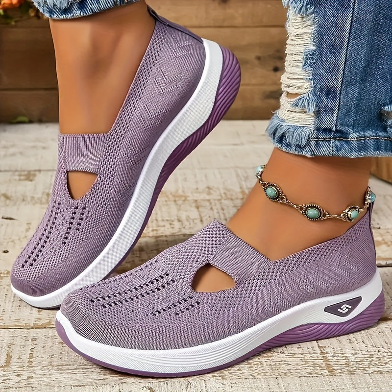 Modische Leichte Strick-Cut-Out Sneaker für Damen | Perfekt für lässige Tage