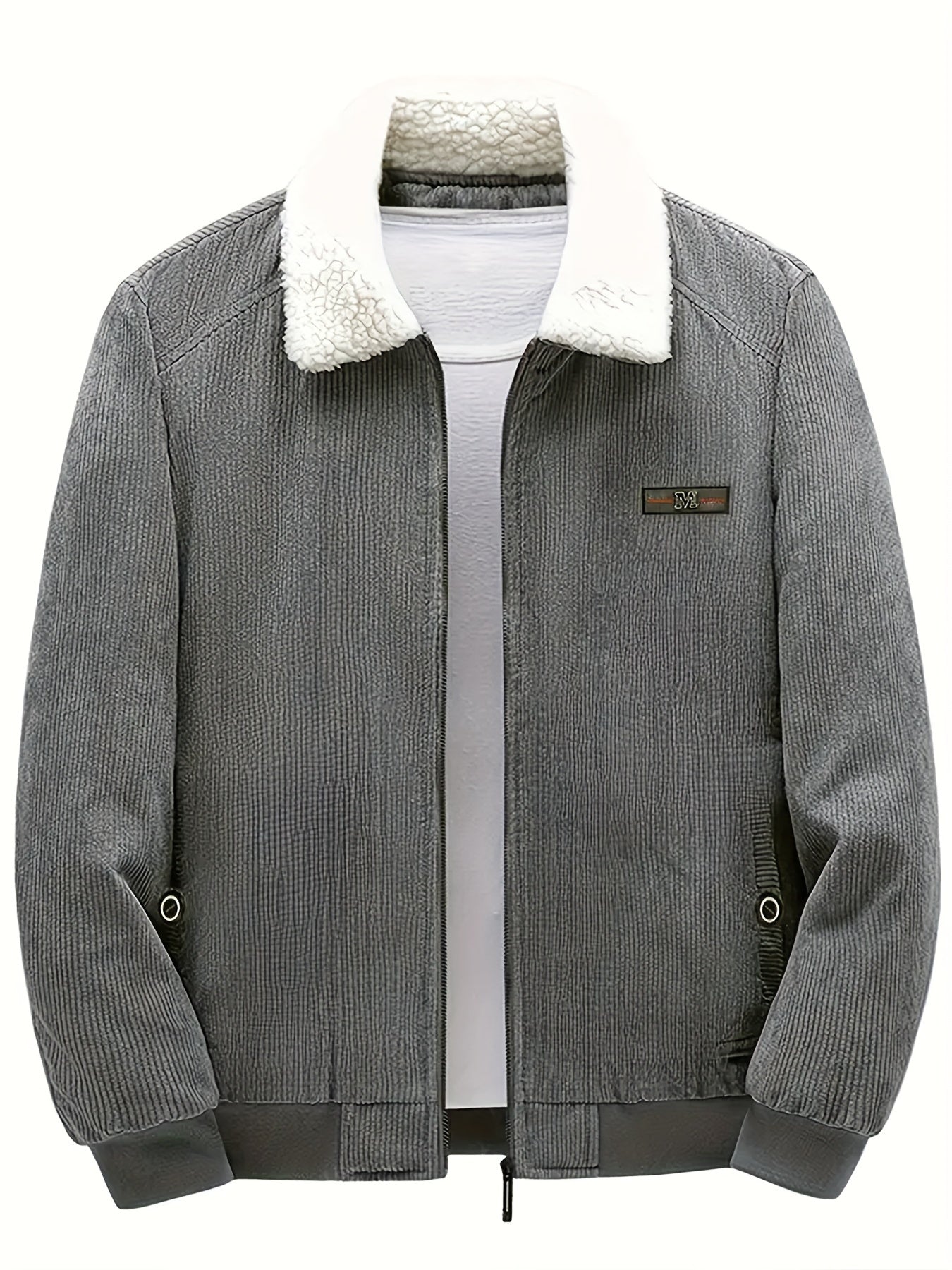 Lässige Mit Etikett Patch Fleece Gefütterte Winterjacke Für Herren | Perfekt für Outdoor-Aktivitäten