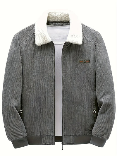 Lässige Mit Etikett Patch Fleece Gefütterte Winterjacke Für Herren | Perfekt für Outdoor-Aktivitäten