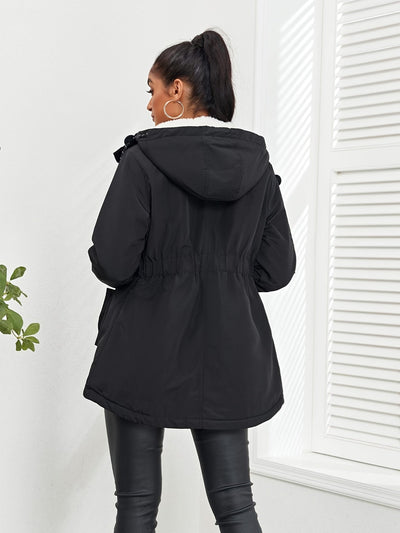 Fleece-Parka-Winterjacke mit Kapuze für Damen, elegant | Perfekt für Outdoor-Aktivitäten