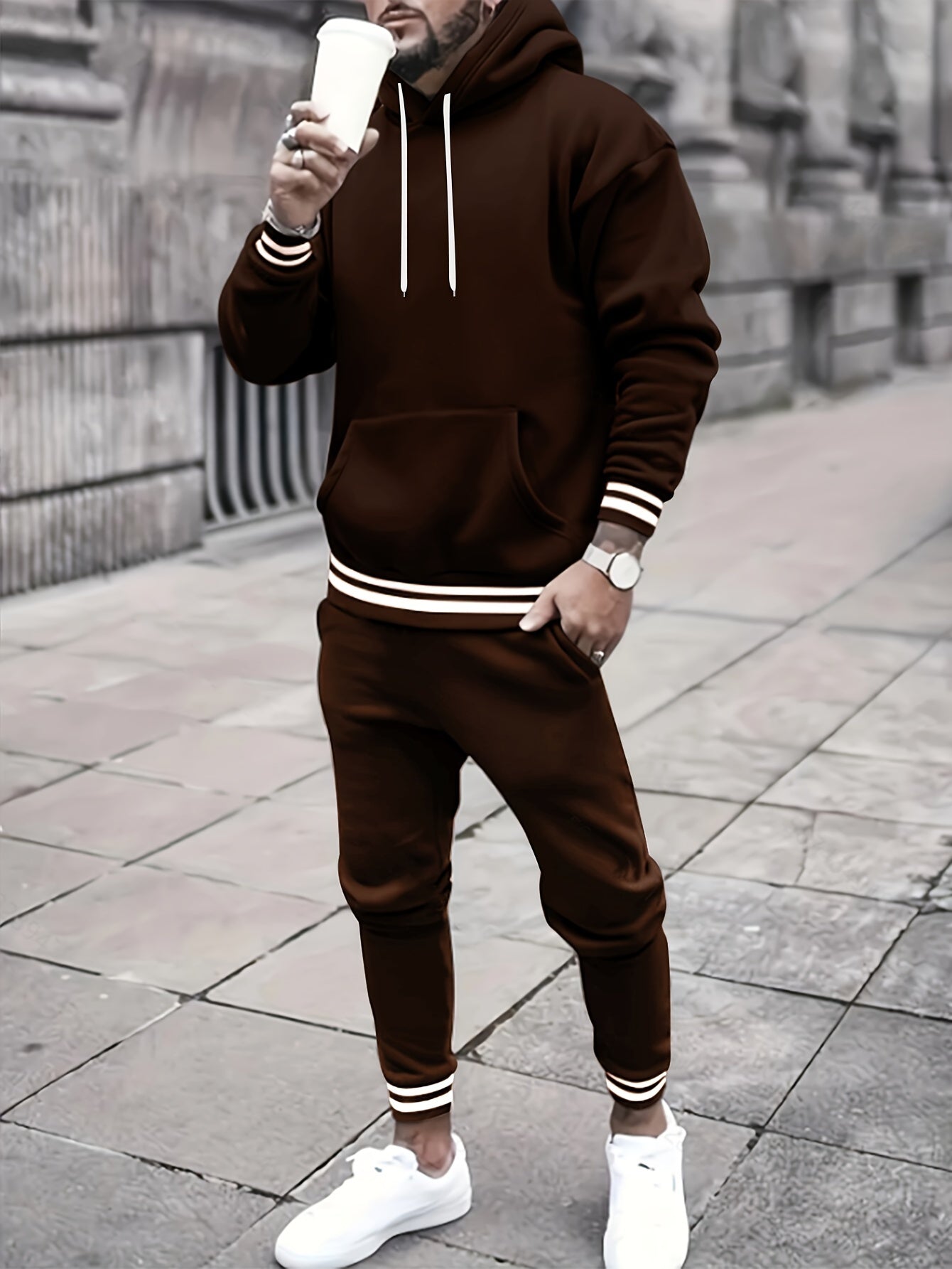 Casual Hoodie Und Hose Trainingsanzug Für Herren | Perfekt Für Freizeit-Tage