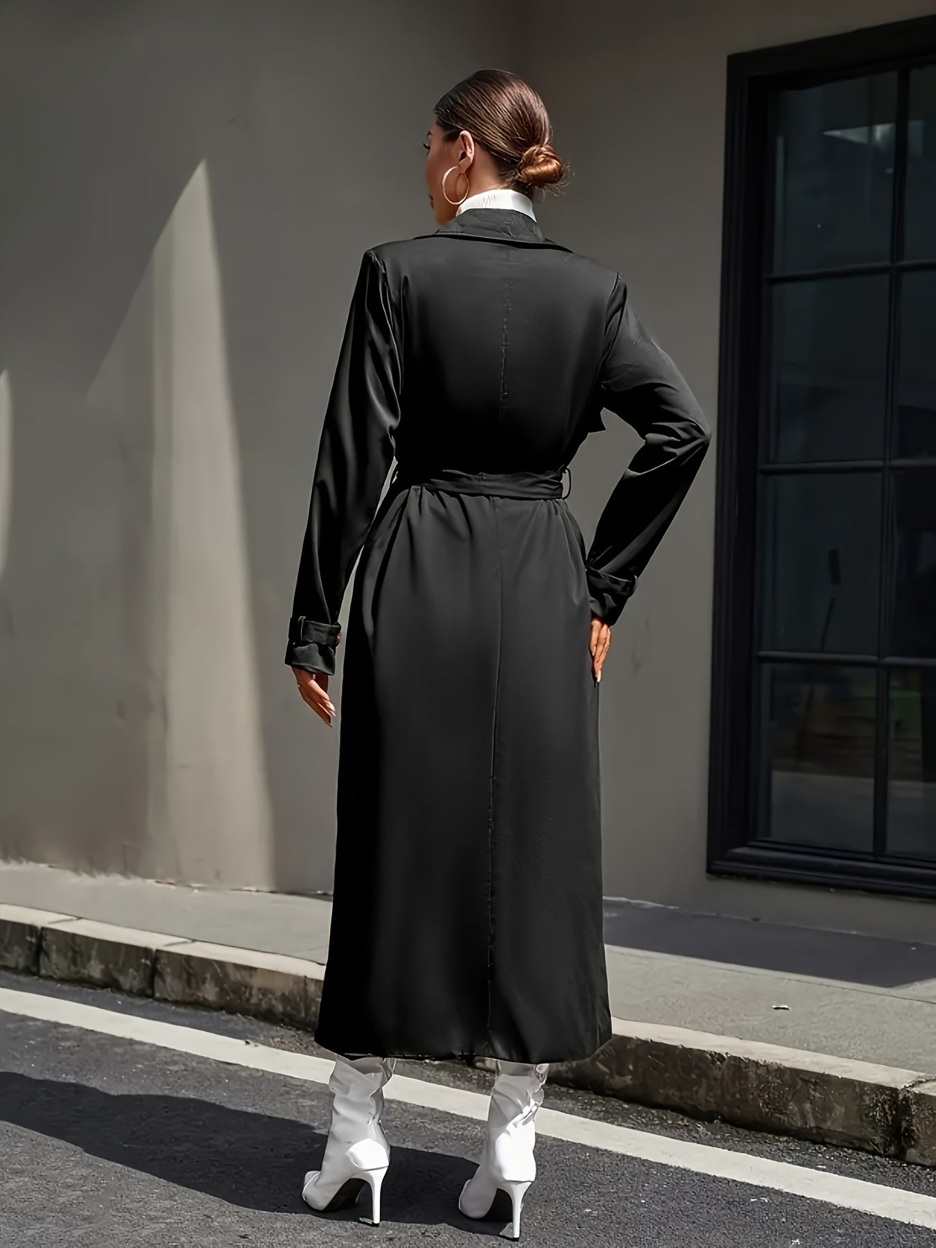 Eleganter Trenchcoat mit einfarbigem Midi-Design für Damen | Ideal für jede Saison