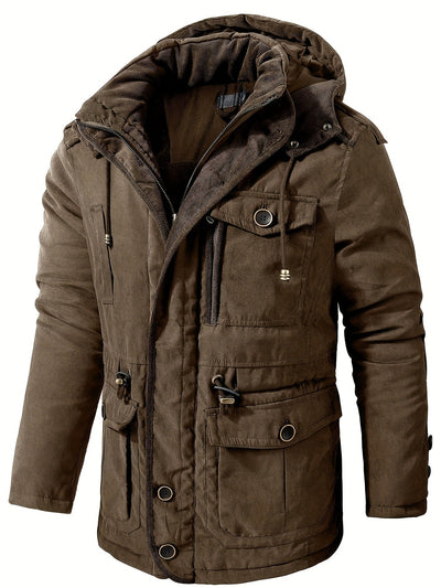 Warme Baumwoll-Cargo Mit Taschen Winterjacke Für Herren | Perfekt für Outdoor-Aktivitäten