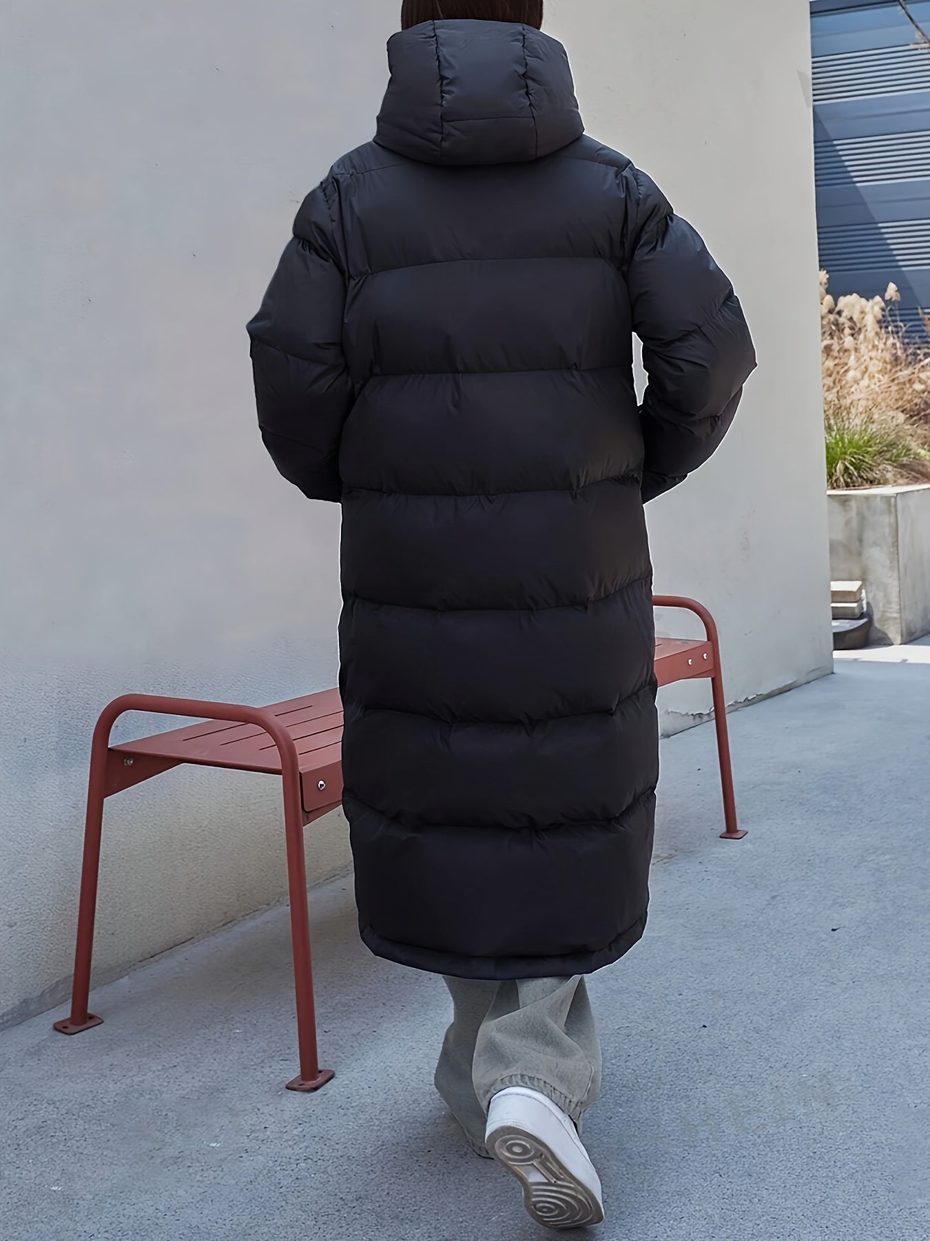 Lässige Lange Puffer Winterjacke mit Kapuze für Damen | Perfekt für Outdoor-Aktivitäten