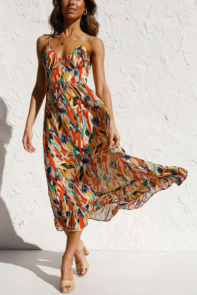 Charity™ – Damen Midikleid Mit Figurschmeichelnder Silhouette & Farbenfrohem Design