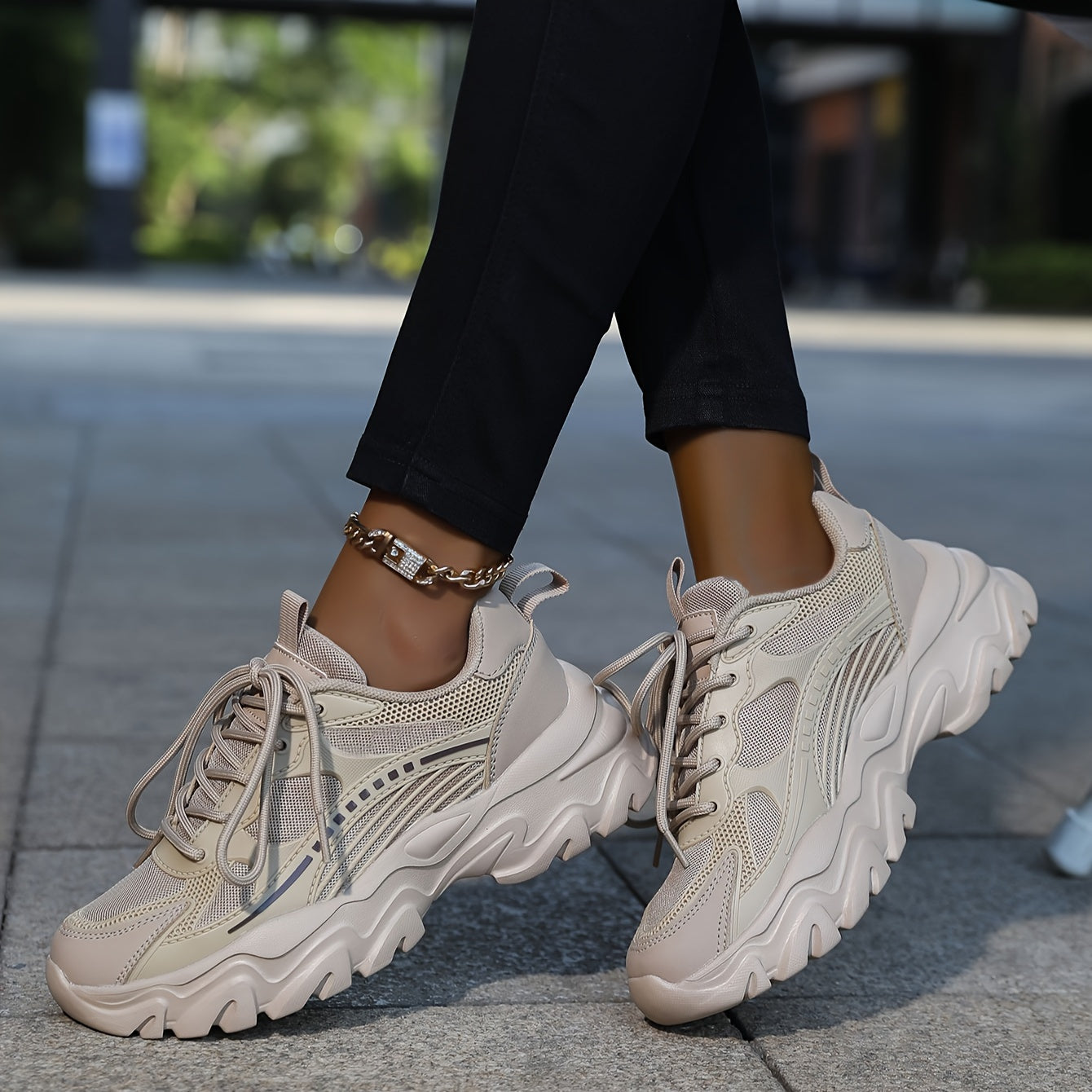 Elegante Damen Plateau-Sneaker aus Atmungsaktivem Mesh | Ideal für den Alltag