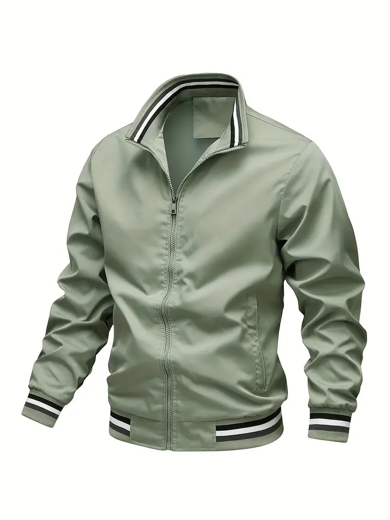Stanton - Lässige Stehkragen Zip Up Jacke