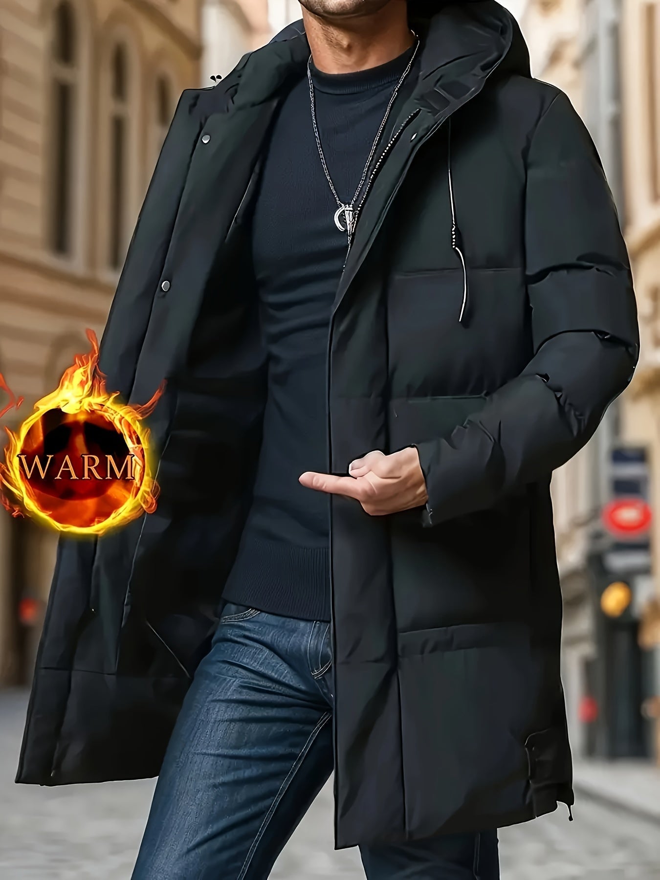 Warme Solide Kleur Puffer Winter Jacke Für Herren | Perfekt für Outdoor-Aktivitäten