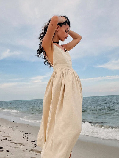 Cherry - Elegantes Rückenfreies Kleid Damen Schic