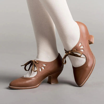 Dellia - Elegante Damen Retro Schuhe Niedriger Absatz