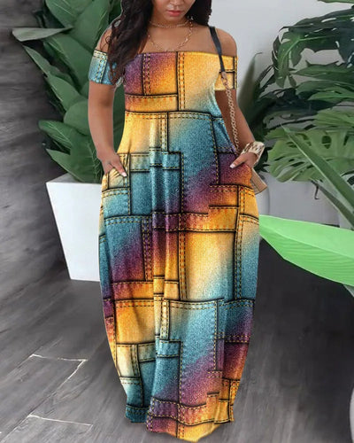 Tanya - Plus Size Safari Kleid Farbenfroh
