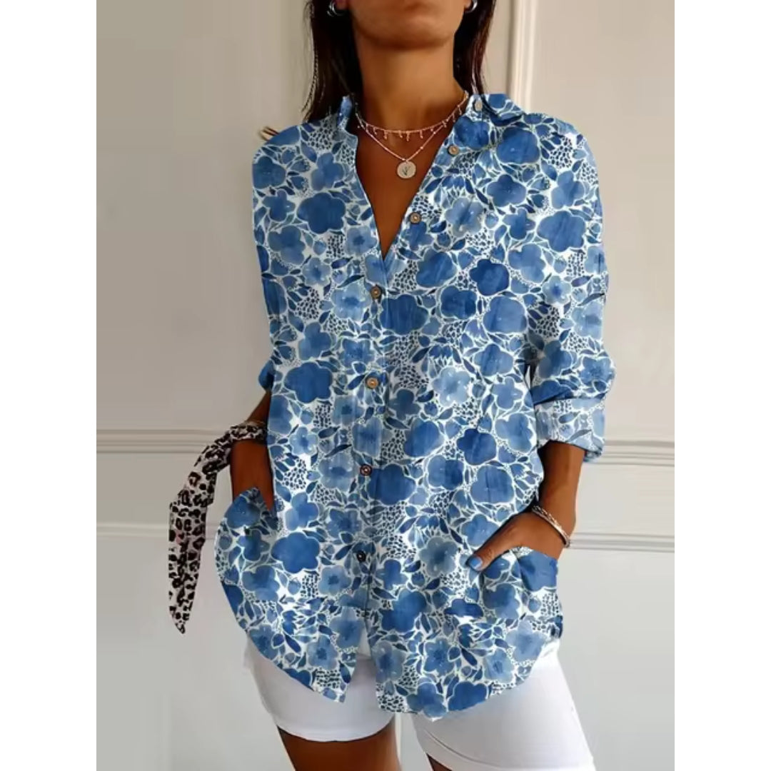 Arahmeshelle - Klassische Bluse Bedruckt Elegant