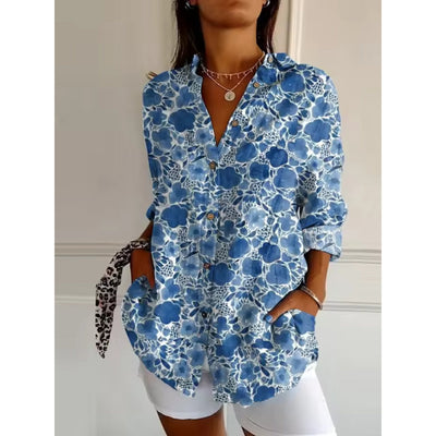 Arahmeshelle - Klassische Bluse Bedruckt Elegant