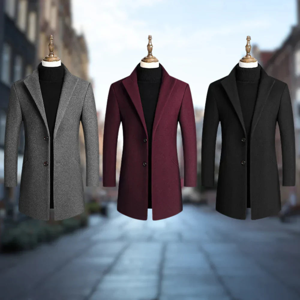 Eleganter schmal geschnittener Mantel für Männer
