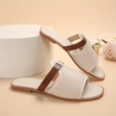 Vane - Damen Zehentrenner Beige Bequem