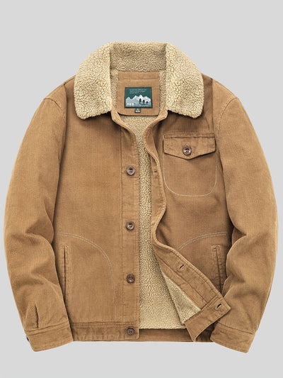 Warme Fleece-Knopf Outdoorjacke Leicht Mit Brusttasche Für Herren | Perfekt für Outdoor-Aktivitäten