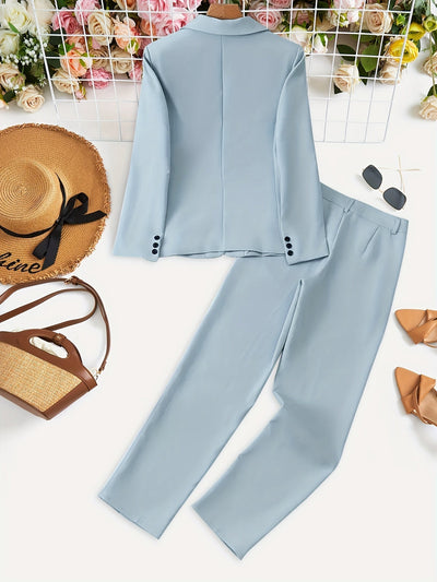 Stilvolles Reverskragen Blazer Set Für Damen | Perfekt für Casual Days