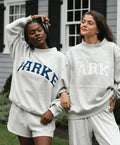 Graues Sweatshirt 2er Set Marineblau & Weiß