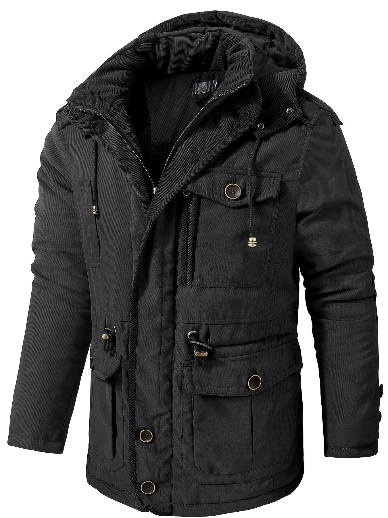 Warme Baumwoll-Cargo Mit Taschen Winterjacke Für Herren | Perfekt für Outdoor-Aktivitäten