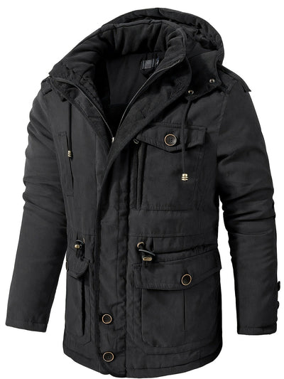 Warme Baumwoll-Cargo Mit Taschen Winterjacke Für Herren | Perfekt für Outdoor-Aktivitäten