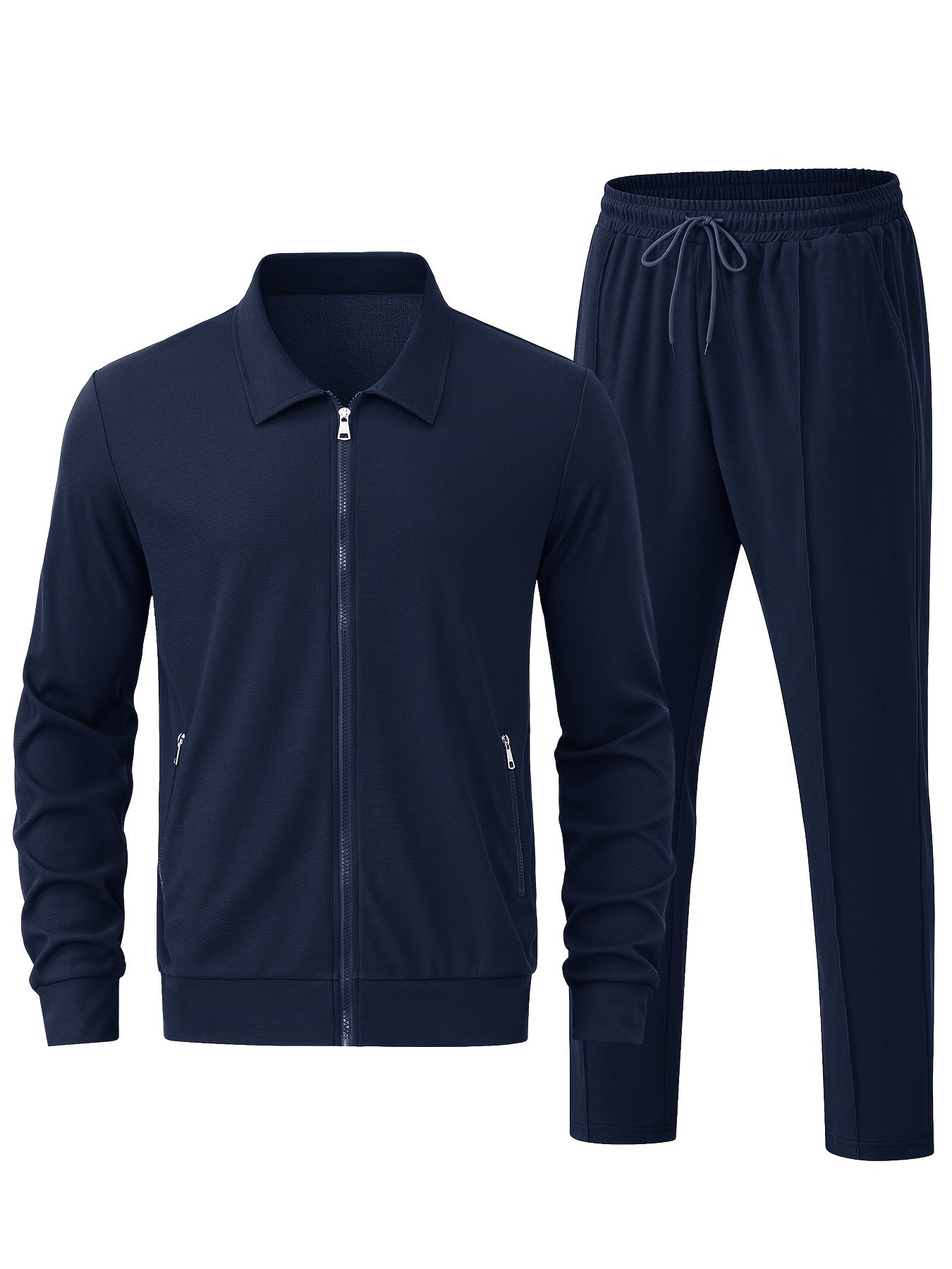 Warmer Einfarbiger Reißverschluss Trainingsanzug Mit Jacke Und Jogginghose Für Herren | Perfekt für Outdoor-Aktivitäten