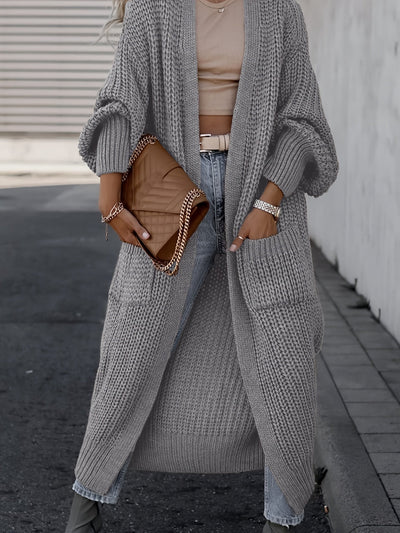 Lässiger Strickcardigan mit Taschen aus Wolle für Damen | Perfekt für Alltag