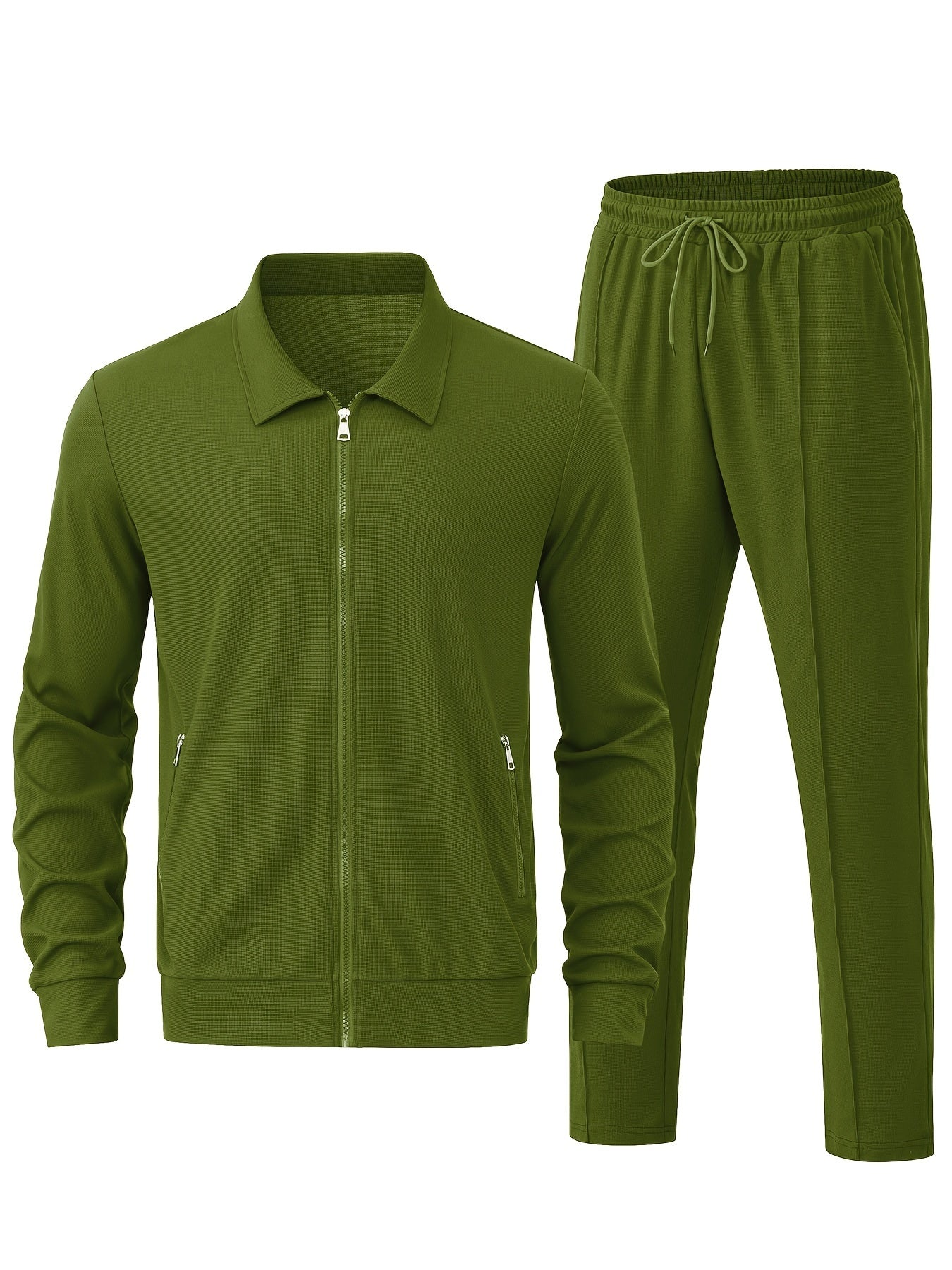 Warmer Einfarbiger Reißverschluss Trainingsanzug Mit Jacke Und Jogginghose Für Herren | Perfekt für Outdoor-Aktivitäten