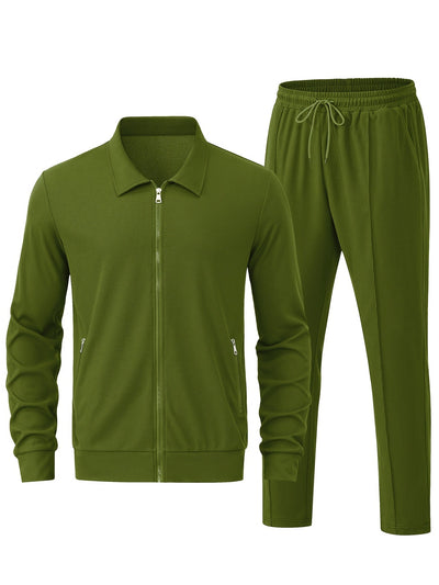 Warmer Einfarbiger Reißverschluss Trainingsanzug Mit Jacke Und Jogginghose Für Herren | Perfekt für Outdoor-Aktivitäten