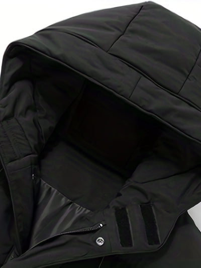 Warme Mittellange Kapuzen-Übermantel-Winterjacke Für Herren | Perfekt für Outdoor-Aktivitäten