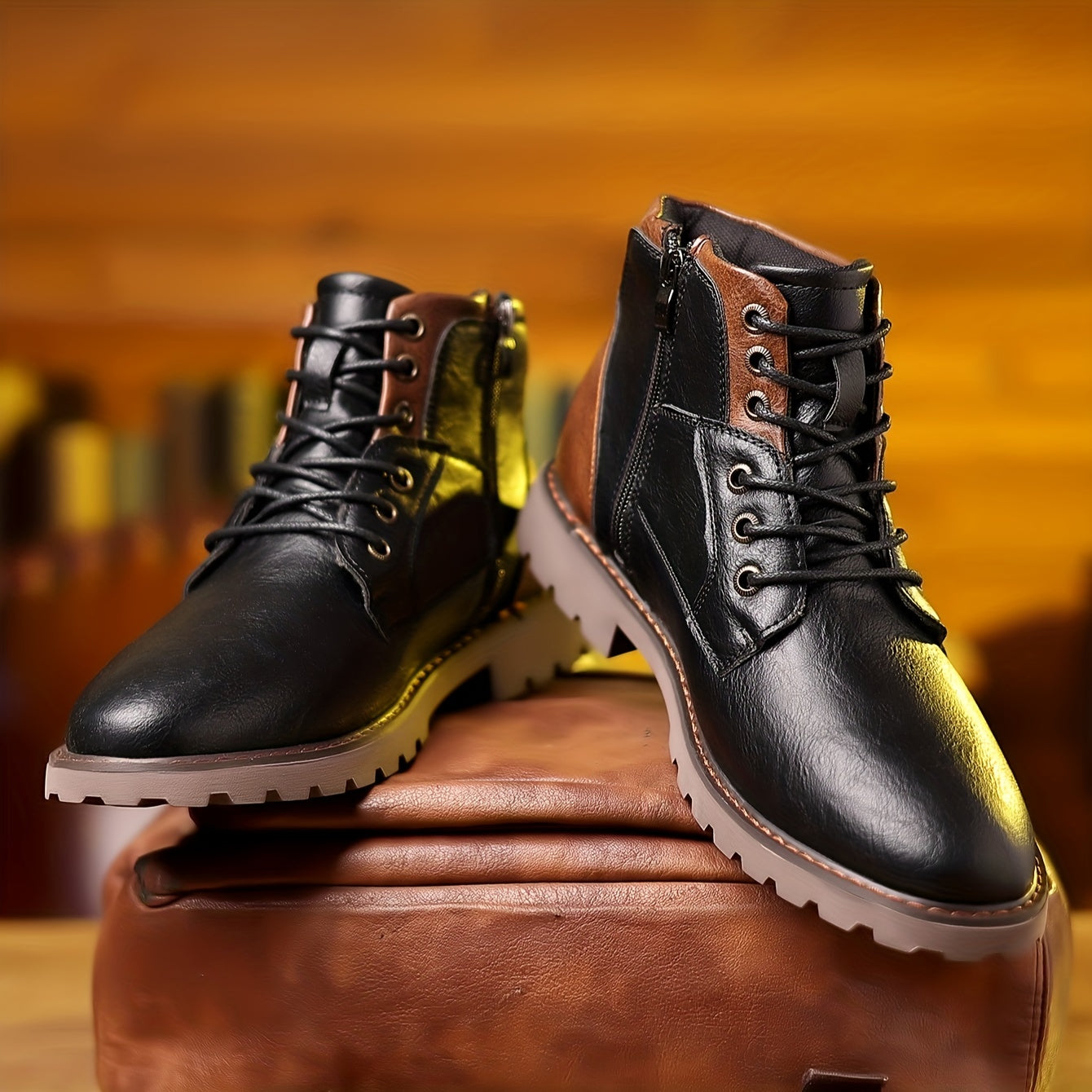 Winterschuhe Herren | Walkingstiefel Mit Reißverschluss Und Schnürung