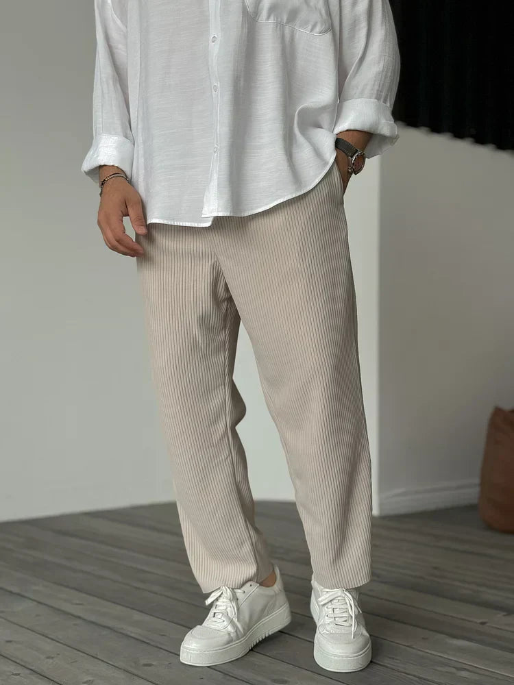 Herren Relaxed Fit Rippenstrick-Hose