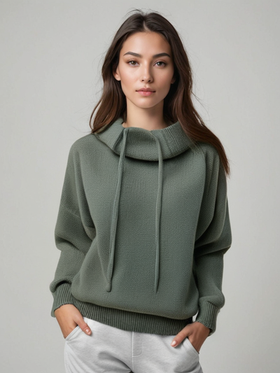 Strick-Hoodie mit Relaxed Fit | Lockerer Rollkragen | Lässige Eleganz