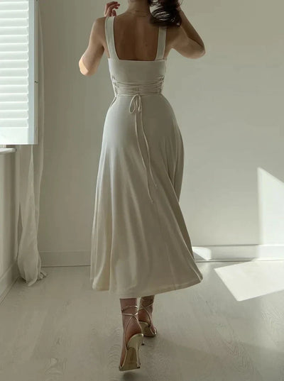 Josephine - Elegantes ärmelloses A-Linien-Midikleid – Zeitloser Chic | Fit-and-Flare Midikleid – Perfekt für jeden Anlass