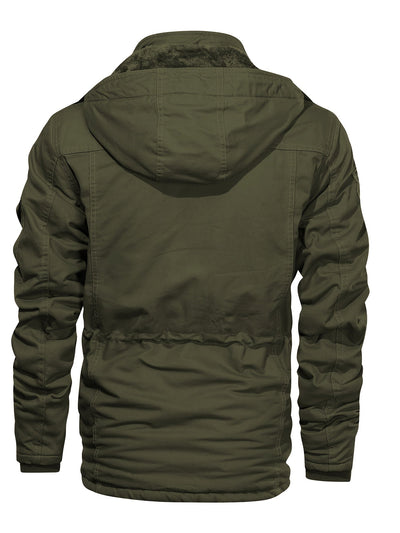 Taktische Warme Fleece Kapuzen-Cargo-Outdoorjacke Für Herren | Perfekt für Outdoor-Aktivitäten