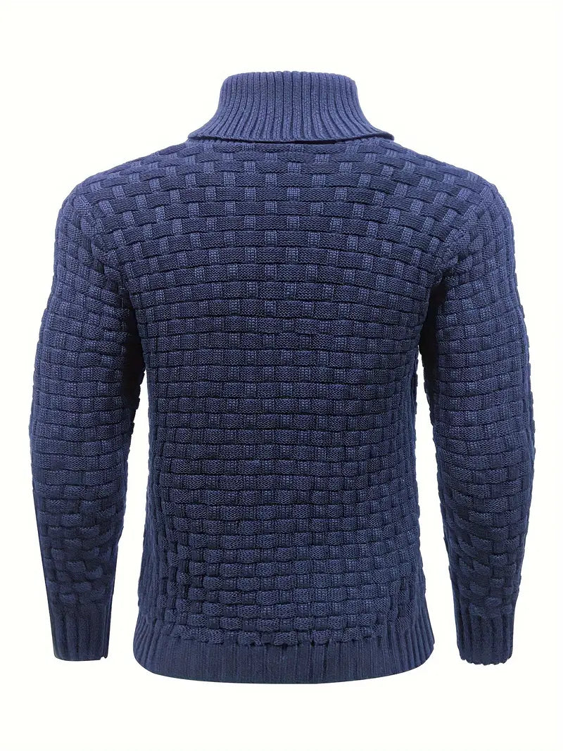 Strickpullover mit Schalkragen und Knopfleiste für Männer