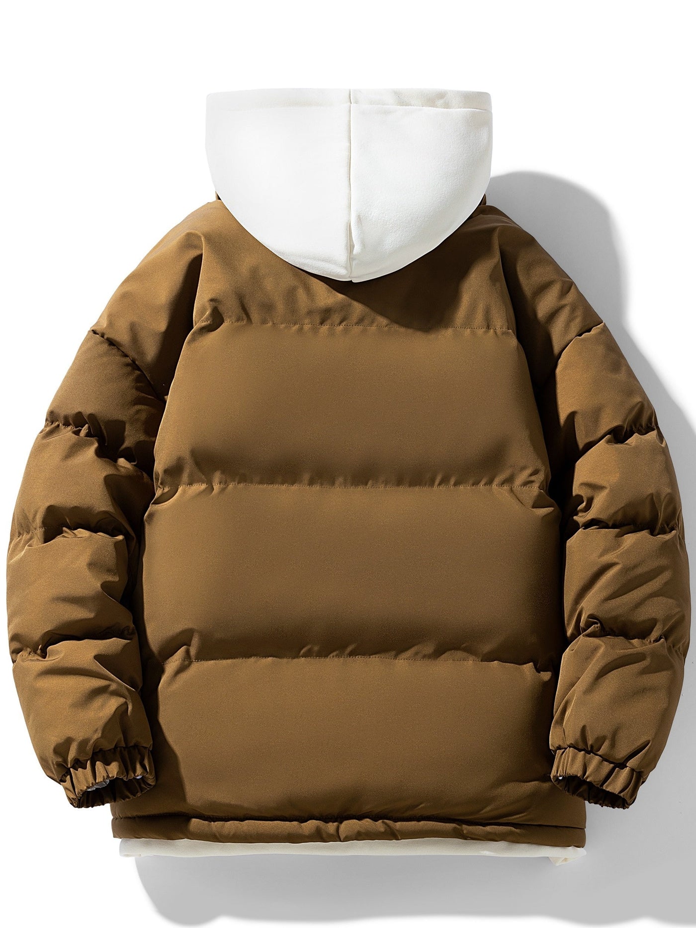 Lässige Schwarze Baumwoll-Fake-Doppelt Gepolsterte Kapuzen-Winterjacke Für Herren | Perfekt für Outdoor-Aktivitäten