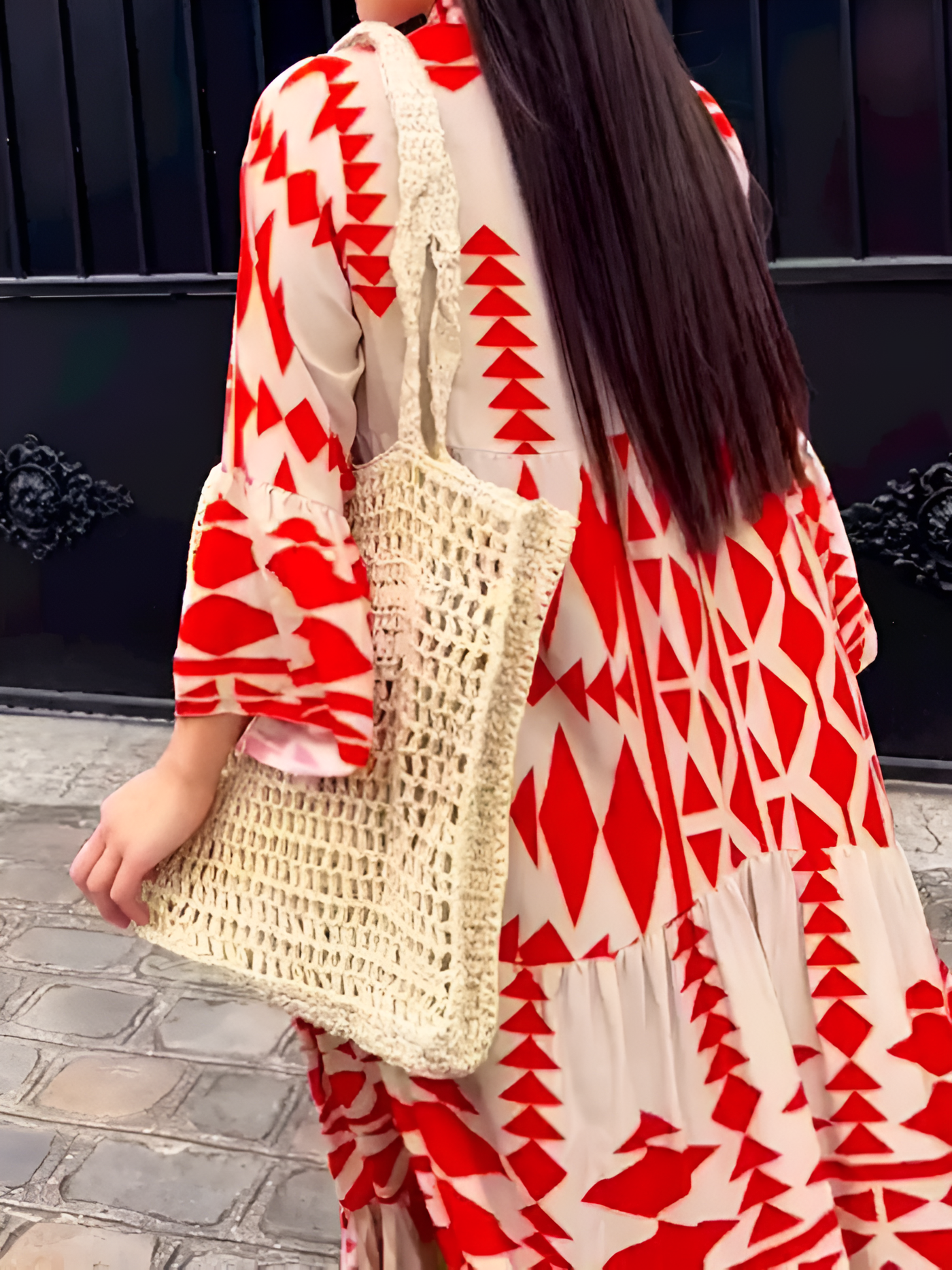 Vallerie - Einzigartiges Druck Maxikleid mit Knöpfen