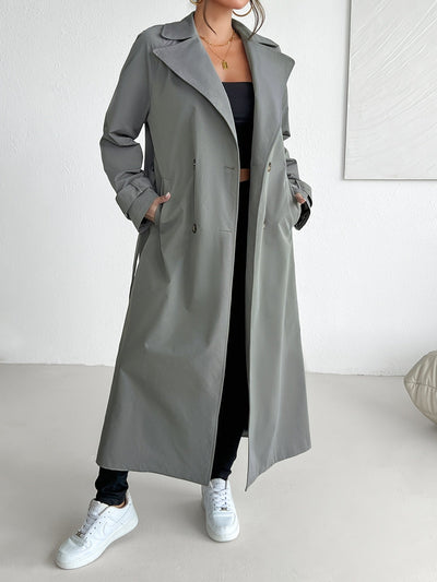 Lässiger einfarbiger Trenchcoat mit Gürtel für Damen | Perfekt für Casual-Tage