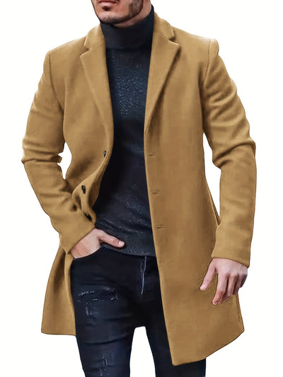 Warmer Knopf-Runter Mittellanger Trenchcoat Für Herren | Perfekt für den Alltagsgebrauch