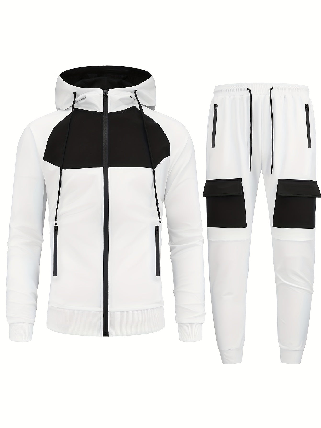 Casual Vollständiger Reißverschluss Hoodie Und Jogginghose Trainingsanzug Für Herren | Perfekt für Freizeitaktivitäten