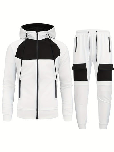 Casual Vollständiger Reißverschluss Hoodie Und Jogginghose Trainingsanzug Für Herren | Perfekt für Freizeitaktivitäten