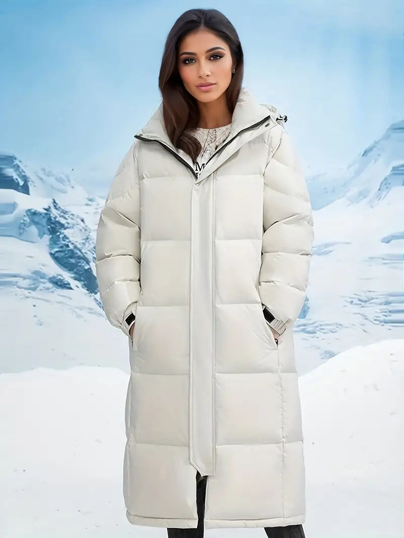 Stilvolle Schwarze Lange Winter Parkajacke Für Damen | Ideal für Winter