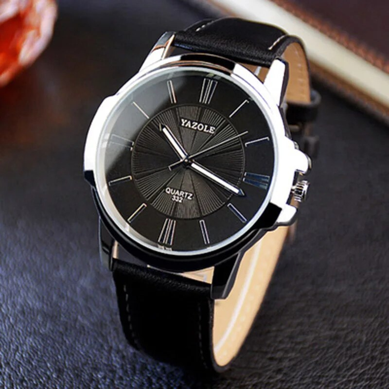 van Baerle® - Luxuriöse Blaues Glas Lederuhr