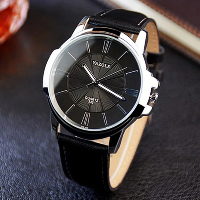van Baerle® - Luxuriöse Blaues Glas Lederuhr