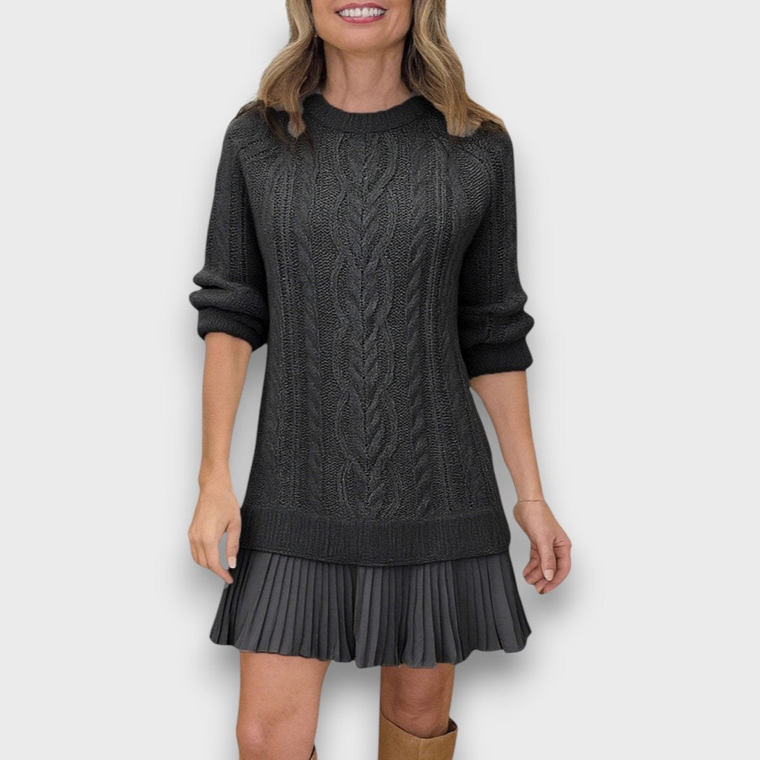 Valentina – Strickkleid mit Tüllsaum