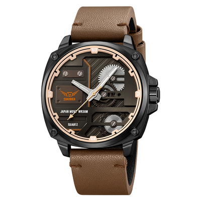 van Baerle® - Quarz Leder Herrenarmbanduhr
