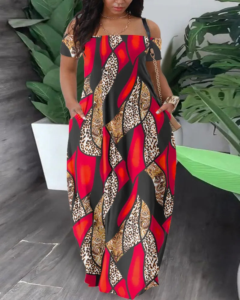 Tanya - Plus Size Safari Kleid Farbenfroh