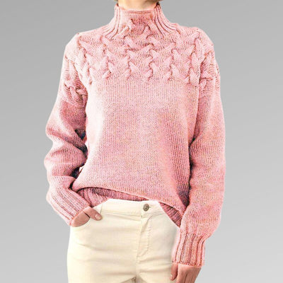 Strickpullover mit Zopfmuster | Hoher Kragen | Kuscheliger Komfort
